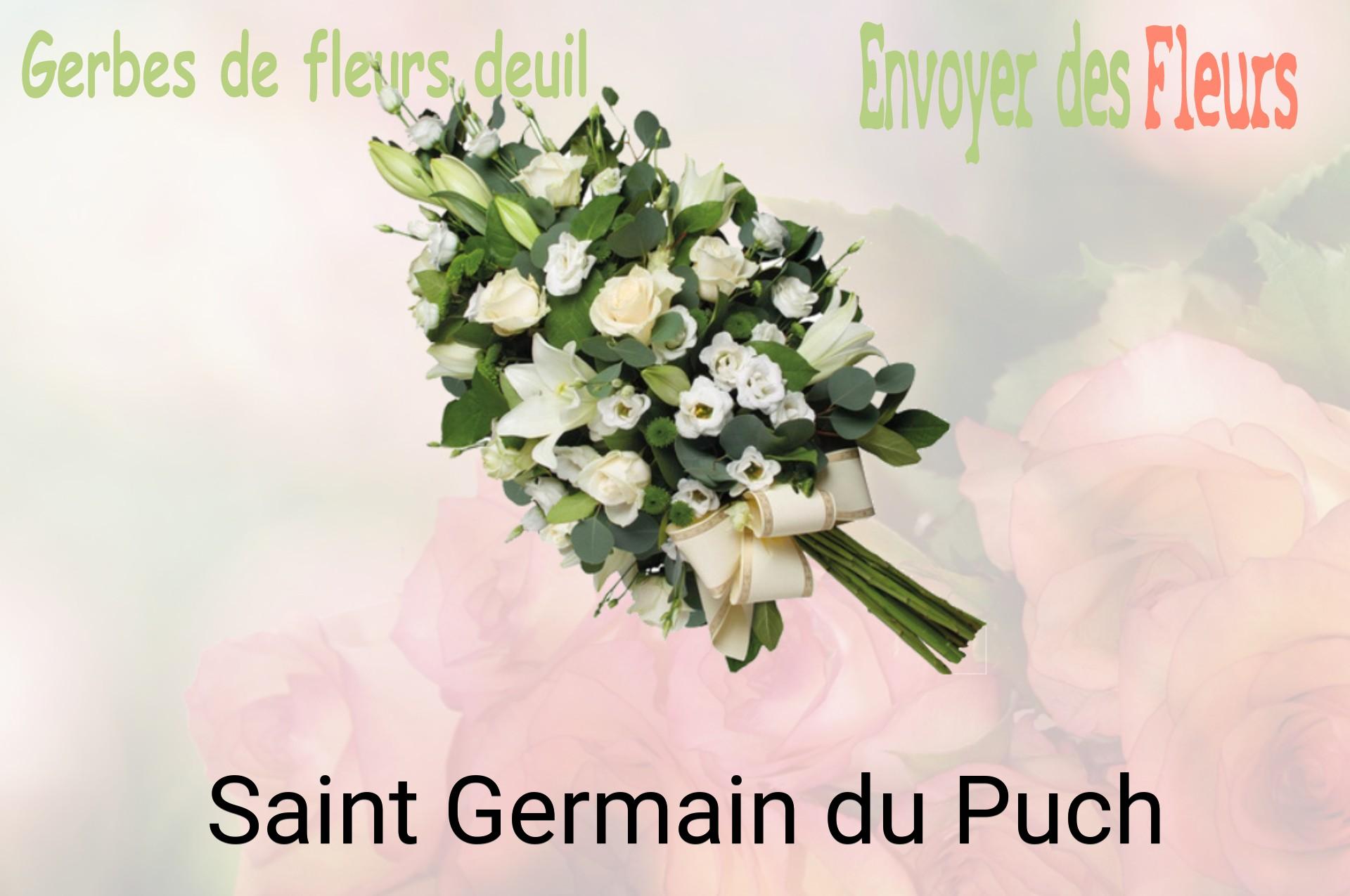 Gerbe de fleurs de deuil livrée à Saint-Germain-du-Puch
